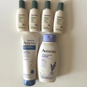 Aveeno Body Wash + Lotion Stress Relief Moisturizing Lavender Chamomile Shea Lot - Picture 1 of 5