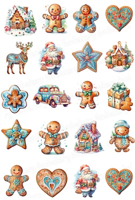 Weihnachten Tortenbild Deko Muffin Aufleger Kekse backen Lebkuchen Mann essbar - Bild 1 von 4