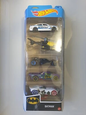 HW DIE CAST HOT WHEELS SET 5X BATMAN CARS SEALED  - Immagine 1 di 2