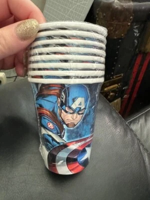 Tazas de papel Epic Avengers suministros para fiestas de cumpleaños 8 por paquete 9 oz ¡¡Nuevas!!! Foto 1 de 2