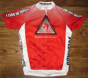 Red Rider Men Cycling 3/4-Zip Jersey, Red, White, Primal, Diabetes, Size S, EUC - Picture 1 of 5