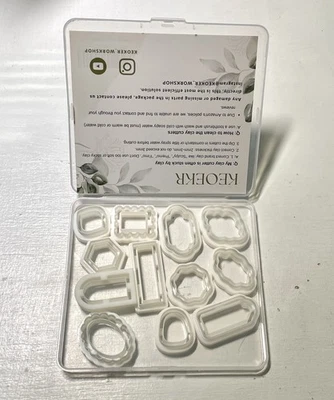 Keoker Frame clay cutters Polymer Clay Tools 12 Shapes earrings crafts supplies - Image 1 of 3