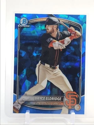 BRYCE ELDRIDGE 2025 BOWMAN CHROME SAPPHIRE REFRACTOR GIANTS Q2754 - Image 1 of 2