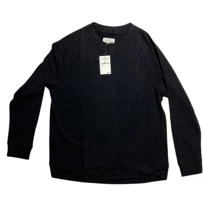Lou & Grey Nordstrom Signature Peluche Suave Negro Manga Larga Cuello Redondo Nuevo Foto 1 de 4