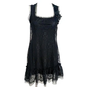 Anna Sui x Anthropologie Minikleid Größe Medium schwarz Spitze ärmellos - Bild 1 von 8