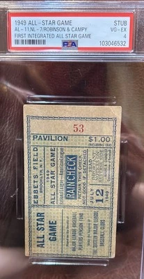 PSA 4 1949 年全明星赛首次亮相非裔美国人杰基·罗宾逊道奇队 — 第 1/4 张图片