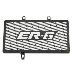 Cubierta protectora de radiador de acero inoxidable apta para Kawasaki ER-6N ER-6F 2012-2016 carbono - Imagen 1 de 3