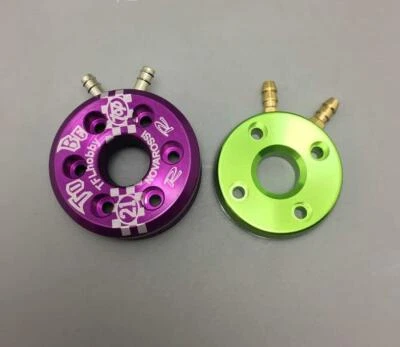 GP21 Engine Cooling Cover W/ M4 Metal Water Outlet for RC Boat Purple /Green - Image 1 of 4