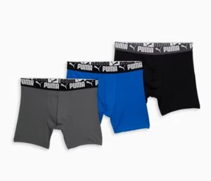 PUMA MEN'S 3 PACK - PHR 233 - ROYAL BLACK - LARGE - UNDERWEAR X3 BOXER BRIEF - Picture 1 of 1
