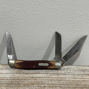 Vintage Schrade 8OT Oldtimer Stockman Pocket Knife USA 3 Blade Sawcut Delrin VGC - Picture 1 of 5