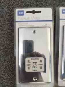 BG ELECTRICAL NPC20W-01 115-& 240-VOLTS DUAL VOLTAGE SHAVER SOCKET CHROME - Picture 1 of 6