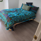 Large Duvet Cover Turquoise Tree Print Doona Set Bohemian Bedding Bedspread Set