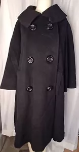 Vintage Pea Coat, Intl. Arbeitergewerkschaft Kleidungsstück 60er Jahre, ohne Größenschild, schwarz. D2002H - Bild 1 von 21