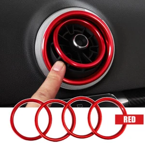 4x anillo de salida de aire acondicionado para automóvil accesorios de aluminio aptos para Audi A3 S3 RS3 2013-2017 - Imagen 1 de 12