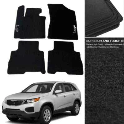 For Kia Sorento 2006-2014 Car Floor Mats All Series Carpets Velour Black Carpet - Изображение 1 из 4
