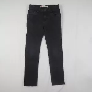 Levis 510 Skinny Jeans Youth Boy 12 (26x25) Black Adjustable Waist Stretch Denim - Picture 1 of 14
