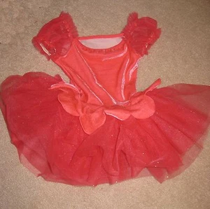 DANCEWEAR 1-teiliges Kleid Mädchen korallenrosa geschnürt DANCE Outfit GRÖSSE SMALL - Bild 1 von 3