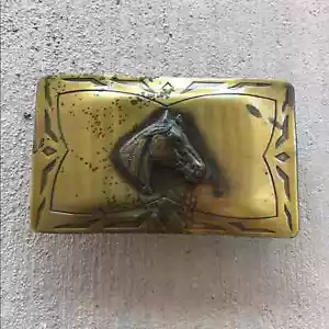 Brass Horse Belt Buckle Cowboy Cowgirl Western Ranch Rodeo - Picture 1 of 2