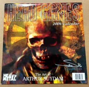 Heavy Metal El Arte de Arthur Suydam 2006 Calendario Cabeza Juegos FIRMADO SUYDAM - Imagen 1 de 7