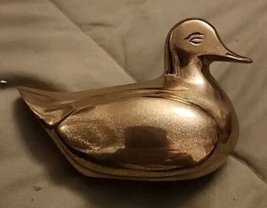 Vintage Brass Duck Beautiful Paperweight 4.5" x 2.5" Heavy Mid Century Modern  - Picture 1 of 8