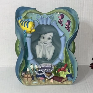 VTG Disney Store Little Mermaid 3-D Picture Frame 4 x 6 Ariel Flounder Sebastian - Picture 1 of 22