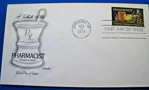 UNITED STATES 1972 -  SCOTT #1473   -  FDC  -  PHARMACY - Picture 1 of 2