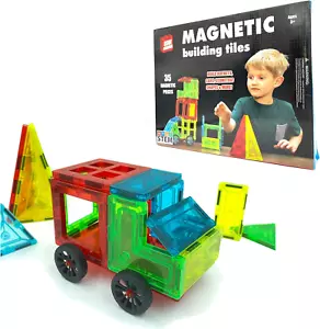 Magnetic Building Tiles - 35 Pieces Colorful Set for Artistic, Creativity and Ed - Picture 1 of 14