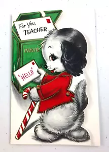 Vintage 1960s Carrington Co. Christmas Card w/ Envelope "For You, Teacher" - Picture 1 of 3