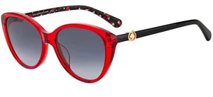 New Kate Spade New York Women's Visalia/G/S Cat Eye Sunglasses, Red, 55mm, 16mm - Picture 1 of 3