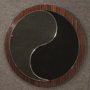 Mirror Round Mirror Furniture Frame Of Design Xx Century Wooden Modern - Picture 1 of 11