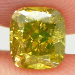 Kissenform Diamant Fancy Gelb Farbe lose 1,11 Karat SI1 verbessert poliert - Bild 1 von 9