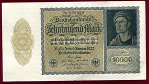 BILLET ALLEMAGNE : REICHSBANKNOTE 10000 MARK du 19 JANUAR 1922 - EN BON ETAT - Imagen 1 de 2