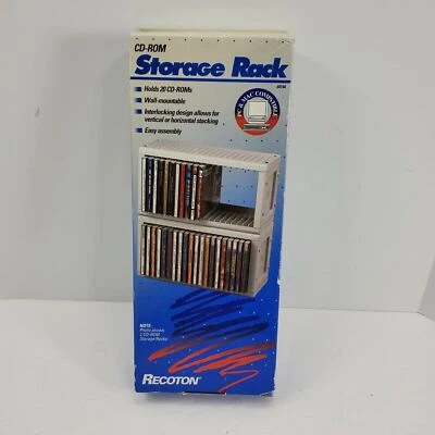 Vintage Recoton 20 CD-Rom Storage Rack PC & Mac Compatible One Rack 1995