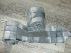 NEW set of 2 light/dark grey print horse polo wraps (horse/pony leg wraps) - Picture 1 of 1