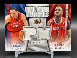 2009-10 UD Dual Game Materials Tracy McGrady T Prince NM+ NBA Game Worn Jersey