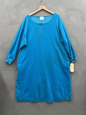Dana Jeffries Women’s 3X Blue House Dress Robe 1970s New Old Stock Vintage - Image 1 of 4