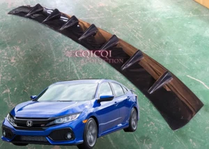 Gloss Black HONDA 2017~2019 CIVIC sedan 4-door shark fin roof spoiler ABS ◎ - Foto 1 di 2