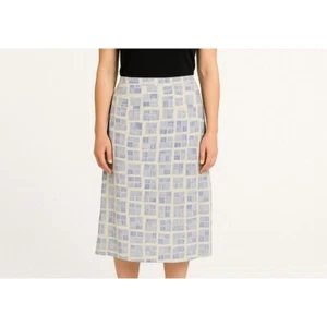 ADINI Womens Plus Floral Check Skirt Summer Hippie Cottagecore Viscose Sz 3X NWT - Picture 1 of 13