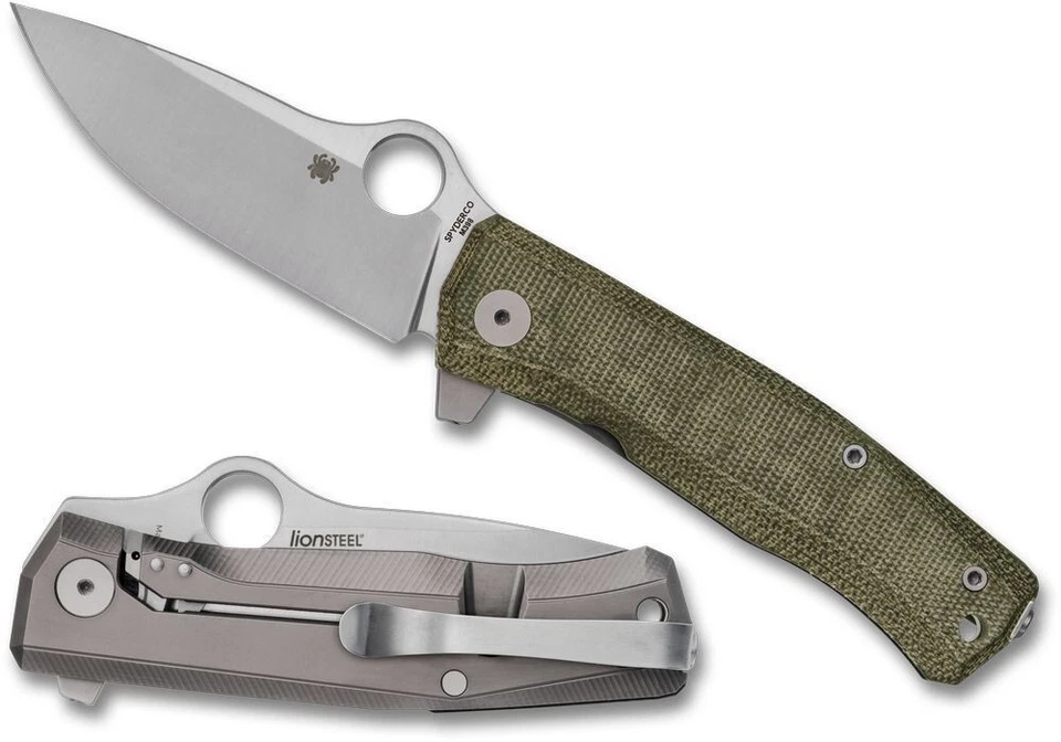 Spyderco SpyMyto Flash Batch M398 Blade Green Micarta/Titanium Frame C265MTIP