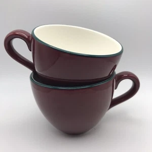 Lote de 2 Pagnossin Ironstone Granate con Tazas Verdes TREVISO Italia Usado en Excelente Condición - Imagen 1 de 4