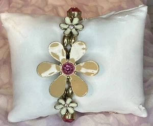 Pilgrim Gold Metal/Multicolor Shiny Enamel Swarovski Rhinestone Stretch Bracelet - Picture 1 of 20