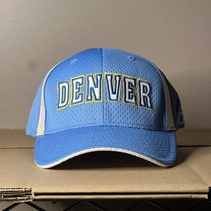 Vintage Denver Nuggets Hat Cap Fitted Mens Blue Yellow NBA Basketball Reebok - Picture 1 of 5