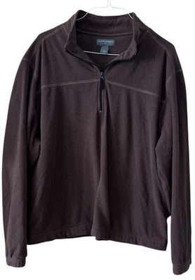 Saddlebred мужской флис 1/4 молнии пуловер свитер куртка XL молнии карманы коричневый - Изображение 1 из 4
