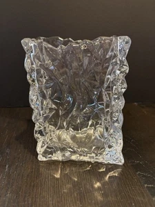 Vtg ROSENTHAL Studio-line 6.75  Inches Clear Crystal Crinkle Tutenbag Bag Vase - Picture 1 of 7