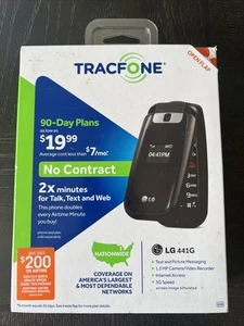 Tracfone LG Black Flip Phone LG 441G NEW SEALED. - Photo 1 sur 2
