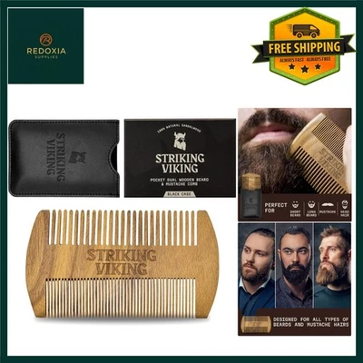 Pocket-Sized Sandalwood Beard & Mustache Comb - Perfect Gift for Men - Image 1 of 4