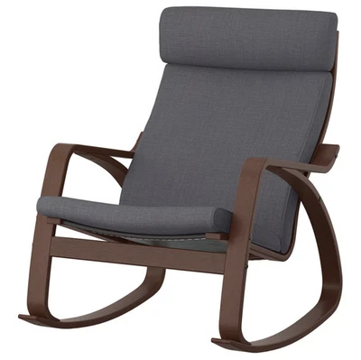 Mecedora IKEA POANG, marrón/Skiftebo gris oscuro 393.958.40 - NUEVA Foto 1 de 4