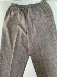 Blair WomensBeigeTweed High Rise Flat Front Elastic Waist Pull On Casual Pant 18 - Picture 1 of 4