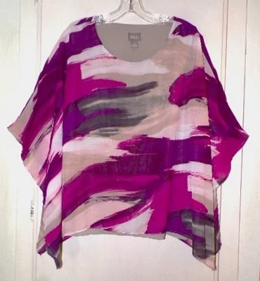 CHICO'S MAGENTA & GRAY FLOWY BLOUSE with CAMI  Chico's Size 3 (Regular XL) - Image 1 of 4