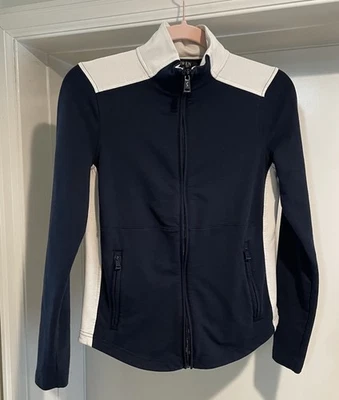 Top deportivo para mujer Lauren Ralph Lauren con cremallera talla XL azul y marfil golf Foto 1 de 4